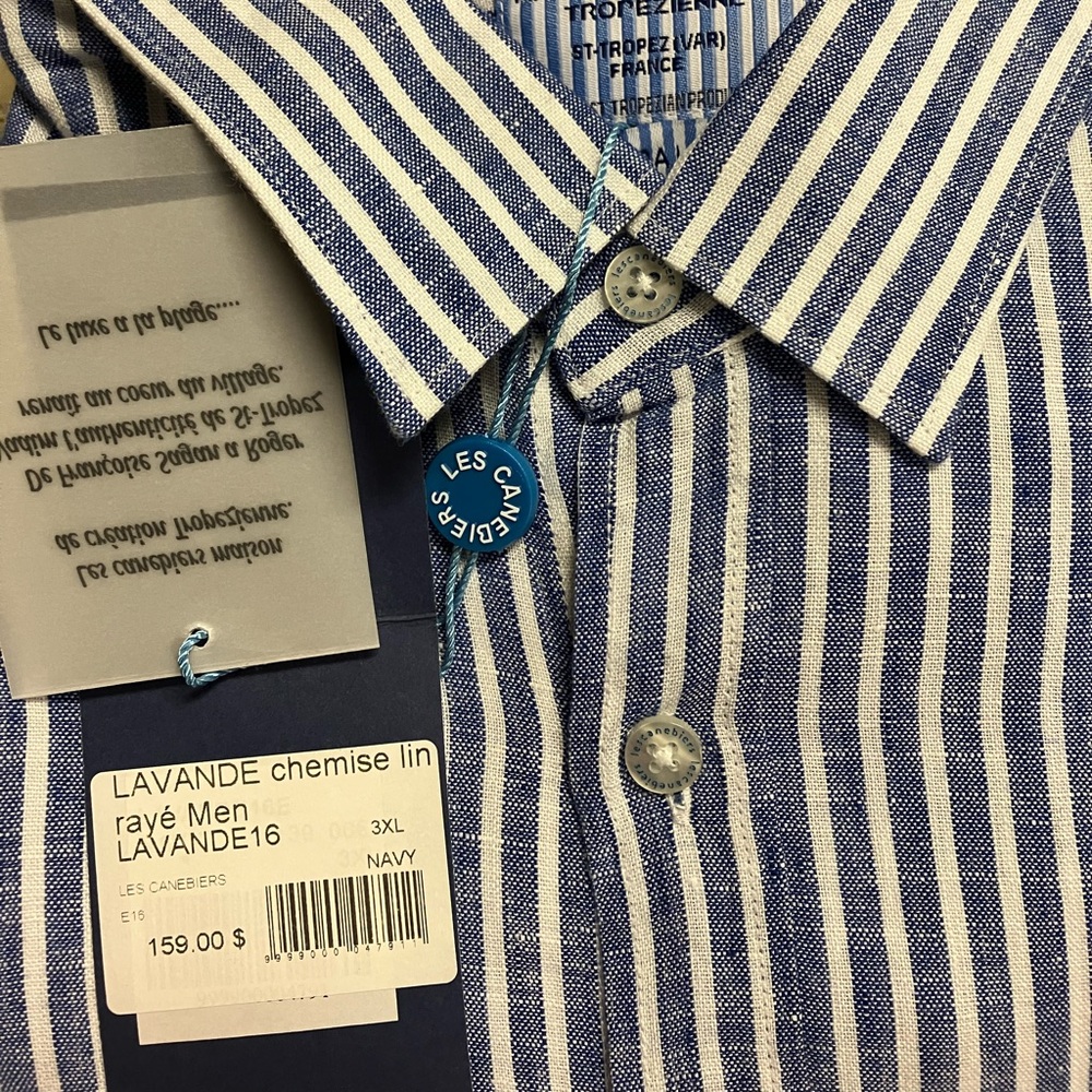 Les Canebiers Men’s NWT Linen Shirt 🇫🇷 - Picture 4 of 5